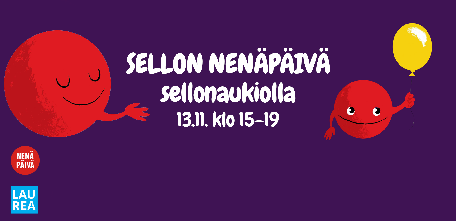 Nenäpäivää vietetään sellonaukiolla 13.11. kello 15-19