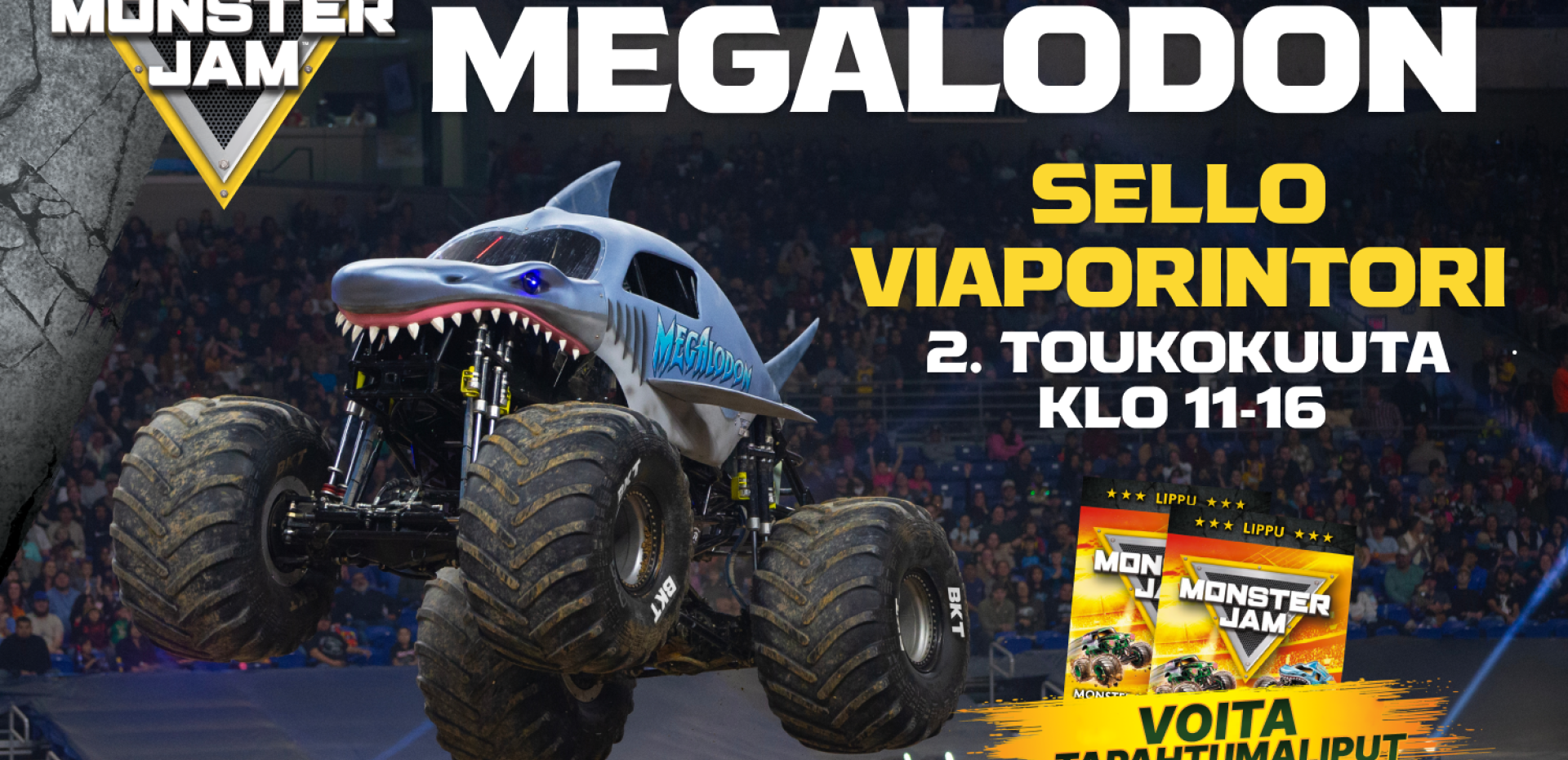 Selloon saapuu oikea monsteriauto.