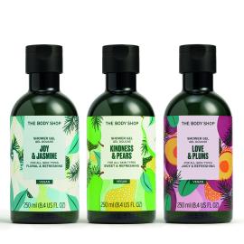 UUTUUS - herkullisen tuoksuiset kausi suihkugeelit 250ml. Love&plums, kindness&pear ja joy&jasmine.