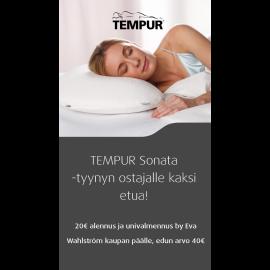 TEMPUR Sonata -tyyny sisältää ainutlaatuista TEMPUR Super Soft-materiaalia, joka täydentää tyynyn ergonomista muotoilua. Sonatan hienovarainen, niskaa ja hartioita syleilevä kaarre tarjoaa aktiivista tukea ja ohjaa sinut anatomisesti oikeaan asentoon