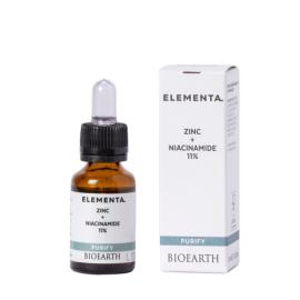 Bioearthin Elementa Niacinamide 10 % + Zinc 1 % boosteri tasapainottaa ja normalisoi talineritystä pitäen ihohuokoset puhtaana.