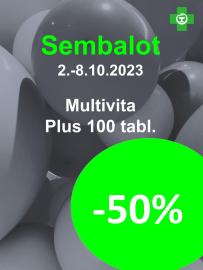Multivita Plus on Suomen suosituin* monivitamiinitabletti. Monipuolinen vitamiini- ja kivennäisainekoostumus perustuu aina uusimpiin suomalaisiin ravitsemussuosituksiin. Yksi pienikokoinen, helposti nieltävä tabletti. sisältää jopa 18 päivittäin tarvittavaa vitamiinia ja kivennäisainetta. Yksi tabletti päivässä riittää! 