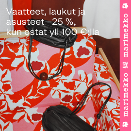 Vko 48: Vaatteet, laukut ja asusteet –25 % yli 100€ ostoksista