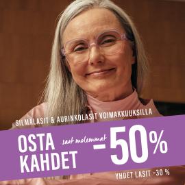 Osta kahdet lasit, saat molemmat –50 %