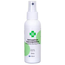 Kirvelemätön antiseptinen spray haavojen puhdistukseen. Pienten haavojen, ihonaarmujen ja palovammojen puhdistukseen.