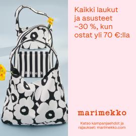 Kaikki laukut ja asusteet –30 % ostaessasi yli 70€:lla