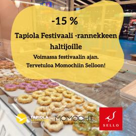 -15 % Tapiola Festivaali -rannekkeen haltijoille