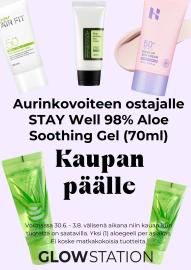 Ostaessasi Aurinkosuojatuotteen, saat Aloevera geelin 70ml kaupan päälle