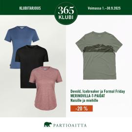 Devold, Ice Breaker ja Formal Friday merinovilla t-paidat -20%