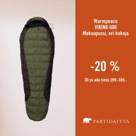 Warmpeace VIKING 600 makuupussi -20%. Eri kokoja