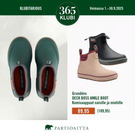 Klubitarjous: Grundens Deck Boss Ankle Boot- kumisaappaat naisille ja miehille 89,95€