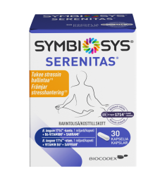 SYMBIOSYS® Serenitas® on kehitetty tukemaan rentoutumista ja hermoston normaalia toimintaa tilapäisen stressin aikana.