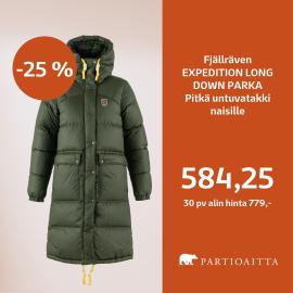 Fjällräven EXPEDITION LONG DOWN PARKA untuvatakki naisille 584,25€