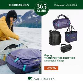 Osprey TRANSPORTER- tuotteet, eri kokoja ja malleja -20%