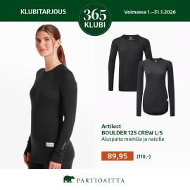 Artilect BOULDER 125 CREW L/S aluspaita naisille ja miehille 89,95€