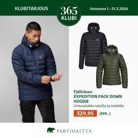 Fjällräven Expedition Pack Down Hoodie untuvatakki naisille ja miehille 329,95€ 
