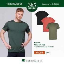 Devold Classic Tee t-paita naisille ja miehille 69,95€