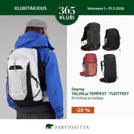 Osprey Talon ja Tempest- tuotteet -20%