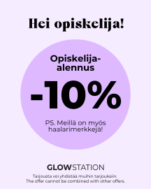 Opiskelija-ale GlowStationilla -10%