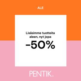 Lisäsimme tuotteita aleen, nyt jopa -50 %