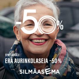 Synttäriale: Erä aurinkolaseja –50 % 