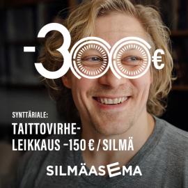 Synttäriale: Taittovirheleikkaus -150 € / silmä 