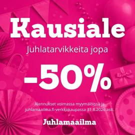 Kausiale jopa -50 %