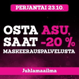 Osta asu, saat -20% maskeerauspalvelusta